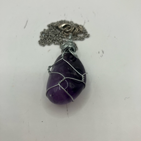 Wire Wrapped Amethyst Necklace - Picture 1 of 3